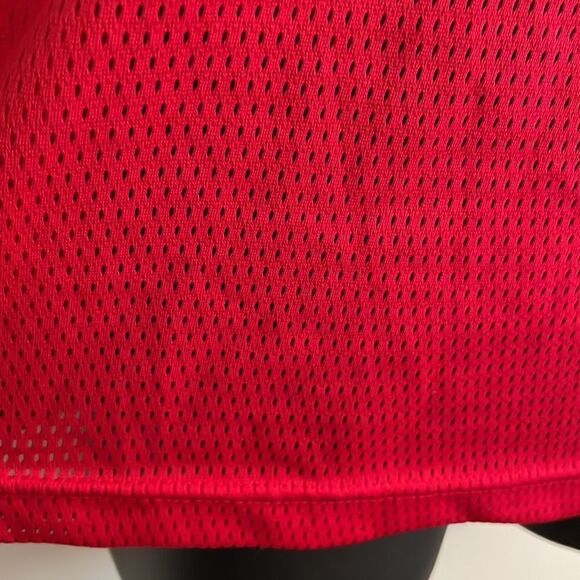 Nwot Vtg Gator Athletics red mesh jersey T-shirt with gray collar & trim - Picture 4 of 7